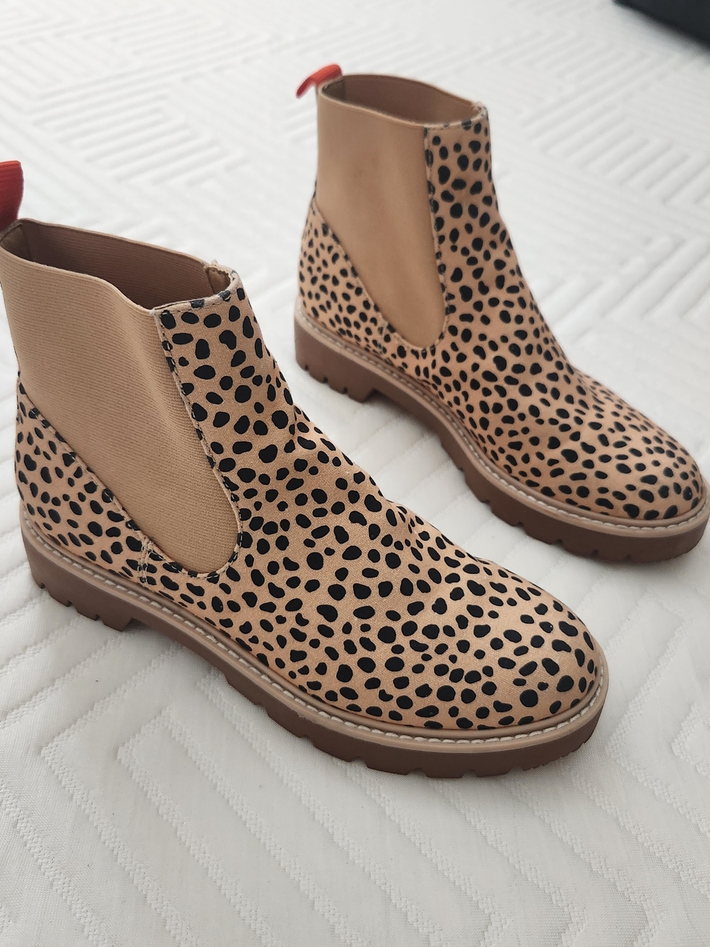 Dolce Vita Pepper Tan  Booties w/ Black Spots